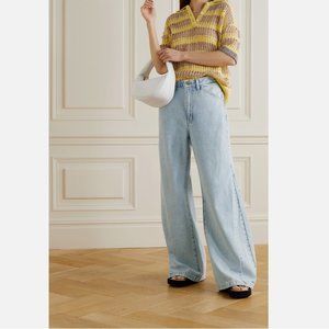 Frame Le Baggy Palazzo Jeans Denim Womens 26 Wide Leg Natoma Clean High Rise